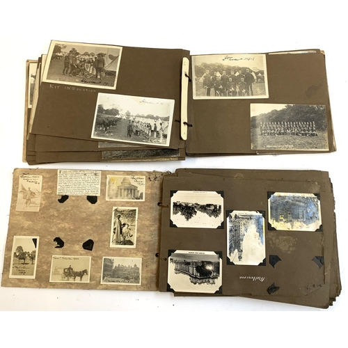 196 - Military Interest: An album of photographs, circa 1910-1914,  of various military men in camps inclu... 