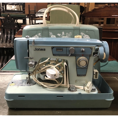 830 - A Jones sewing machine in hard plastic case