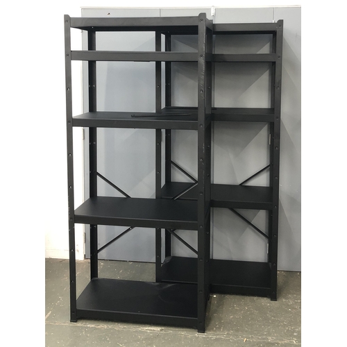 840 - Two sets of black racking, each with five shelves, each 85x40x190cmH