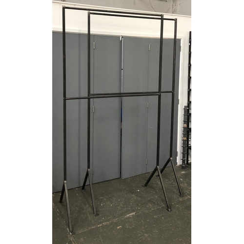 847 - An industrial style fabricated steel double hanging rail, 120cmW 230cmH (please note two lots are sh... 