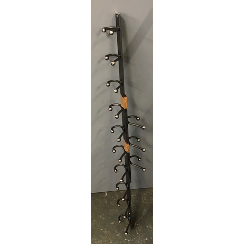 846 - Two welded steel coat hooks, one with 10, the other with 3 hooks