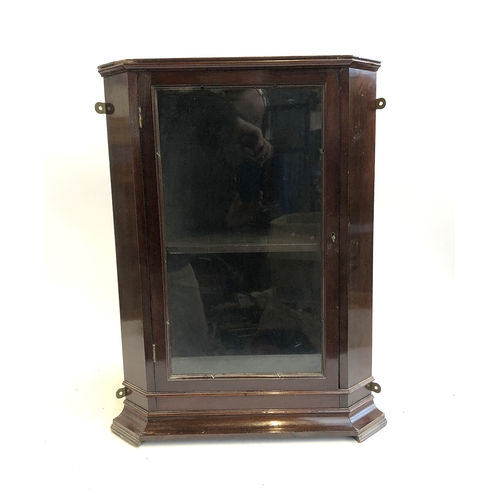 834A - A mahogany glazed corner cupboard, 53cmW