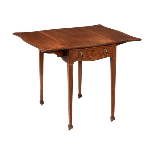 558 - A George III mahogany, banded and crossbanded Pembroke table, c.1800, the 'butterfly' leaves above a... 