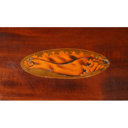 547 - A 19th century mahogany and marquetry cellaret, 53cm wide, 32.5cm deep, 66cm high