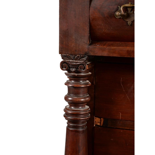 491 - A George IV Scottish mahogany chest of drawers, 114cm wide, 58cm deep, 114cm high