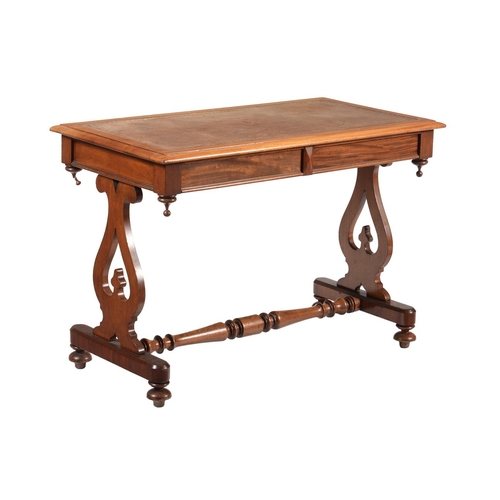 581 - An early Victorian mahogany writing table, c.1840, with two frieze drawers to one side, 99cm wide, 5... 