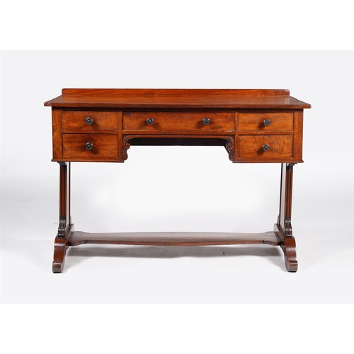 570 - An early Victorian mahogany side or dressing table, c.1840, 113cm wide, 55.5cm deep, 77.5cm high