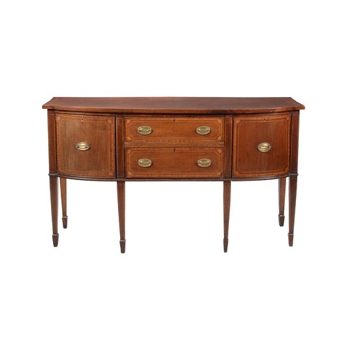 508 - A basically George III mahogany and satinwood crossbanded sideboard, 162cm wide, 54cm deep, 92.5cm h... 