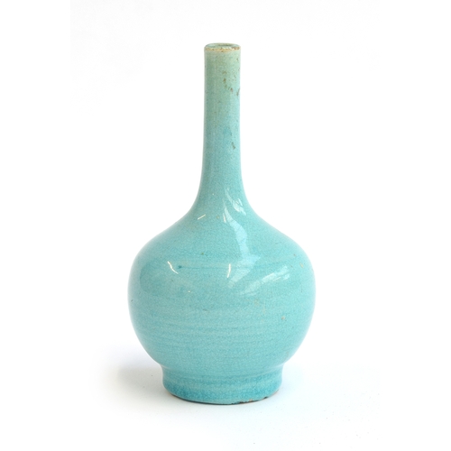 155 - A Chinese turquoise glaze bottle vase, 12cm high