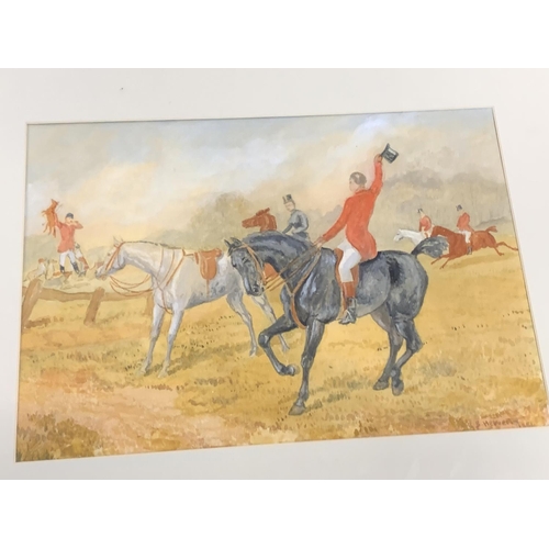 368 - Manner of Edward Benjamin Herberte (1857-1893), a pair of unfinished watercolours of hunt scenes, si... 