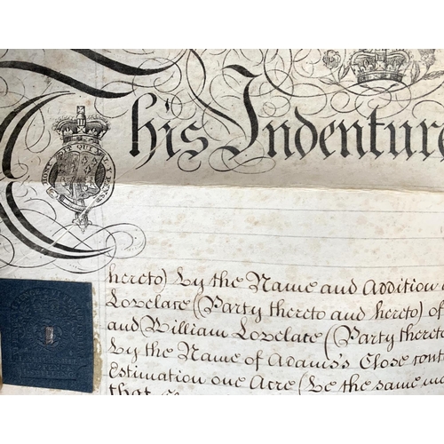 163 - Two velum indentures, dated 25th July 1790 and 26th April 1794, 75x56cm and 54x37cm (2)