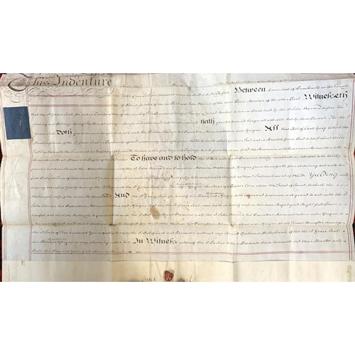 163 - Two velum indentures, dated 25th July 1790 and 26th April 1794, 75x56cm and 54x37cm (2)