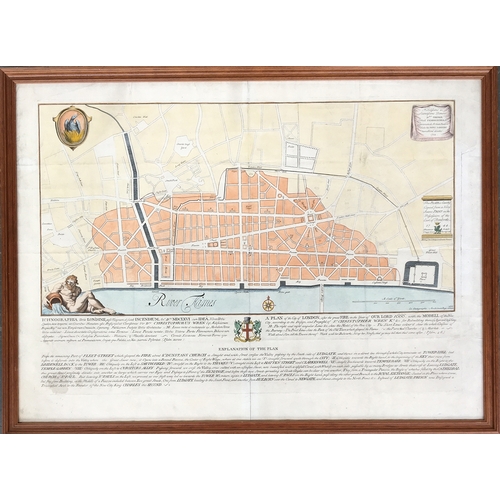 223 - P. Fourdrinier after Christopher Wren, 'Ichnographia urbis Londinii', 'A Plan of the City of London,... 