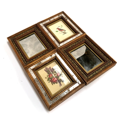 394 - A pair of 'Antiqued Custom Collection, H. Hal Kramer Co, Chicago' mirrors the plate 9x7cm, together ... 