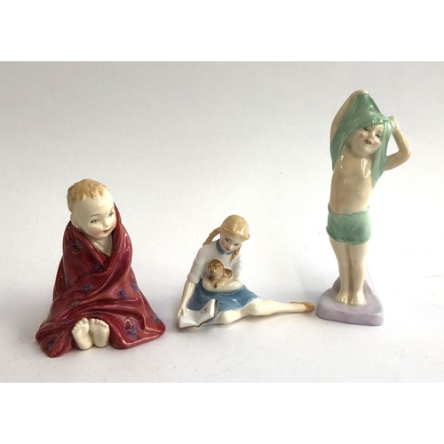 78 - Three 20th century Royal Doulton figurines, 'To Bed', 'My Pet', 'This Little Pig', the tallest 15cmH... 