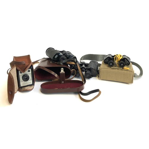 191 - A lot of three binoculars comprising: Karl Zeiss Jena Dodecarem 12x50; Kershaw Bino Prism No. Mk 3, ... 