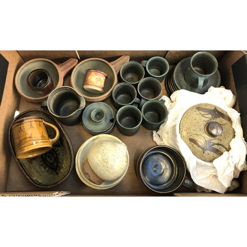 98 - A large quantity of studio pottery inc. Leach, Robert Fournier, etc