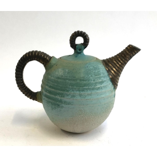 104 - Local Interest: A David Brown Marriott studio art pottery teapot, 15cmH