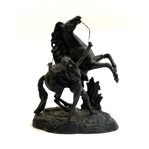 148 - After Guillaume Coustou The Elder (1677-1746), a spelter model of a marly horse (one leg af), 40cmH