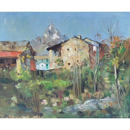 356 - Irène Pagés (French, b.1934), 'Ghisola, Italy - Le Mout Wiso', oil on canvas, signed lower right and... 