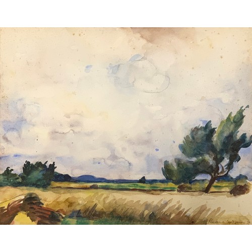 277 - Charles Picart Le Doux (French 1881-1959), 'Windy Sky over Common', watercolour on paper, signed low... 