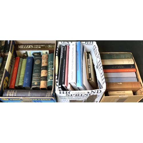 219 - Three boxes of books, various subjects, mostly antiques