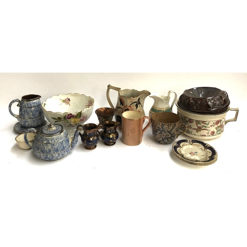 123 - A mixed lot of ceramics to include lustre jugs, Carlton ware footed bowl, etc