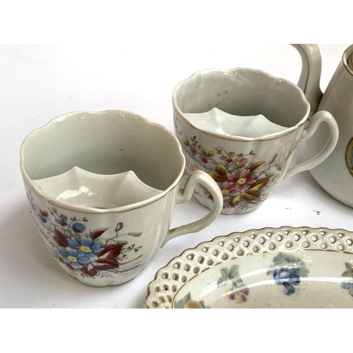 121 - A quantity of 19th and early 20th century souvenir china, to include Carlton 'Souvenir from Exmouth'... 