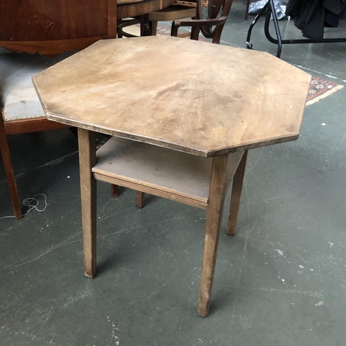 595 - An octagonal occasional table with undershelf, 65x65x63cmH