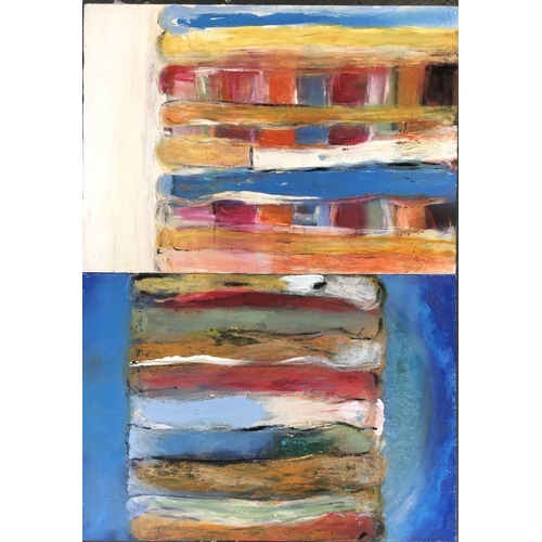 477 - Two abstract works on canvas, each 50x70cm