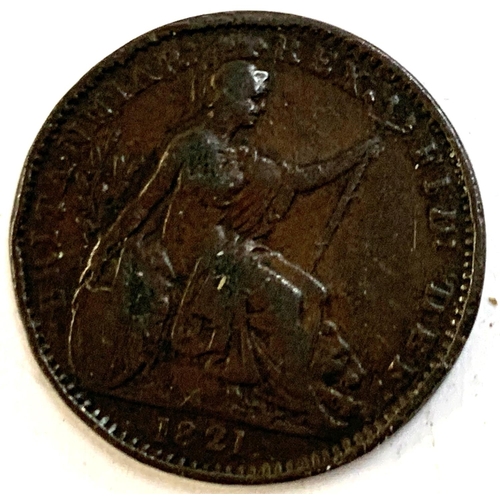 27 - A George IIII farthing, 1821