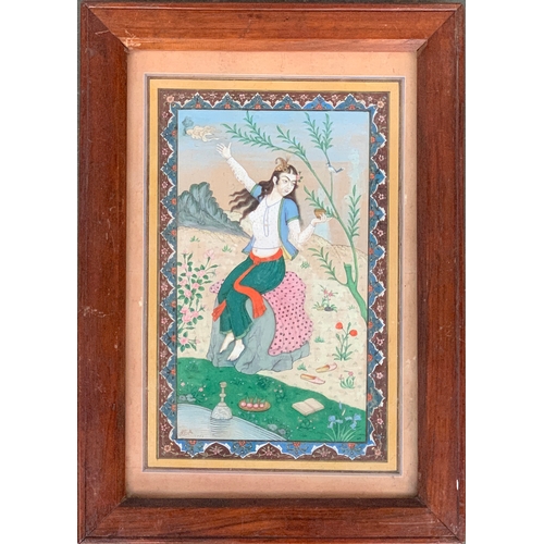 337 - A painting from a Ragamala series, possibly Kukubha Ragini, gouache on paper, depicting a barefooted... 