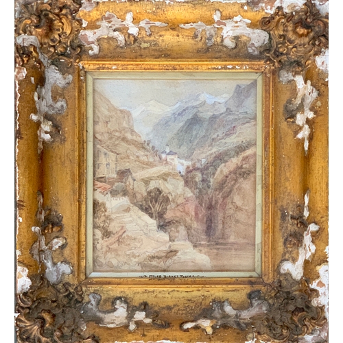 271 - Attributed to Myles Birket Foster (1825-1899), an Alpine village, pencil and watercolour, 16x13.5cm