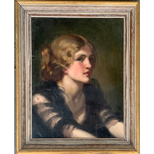 315 - Early 20th century, portrait of a lady, oil on artists board, 43x32.5cm