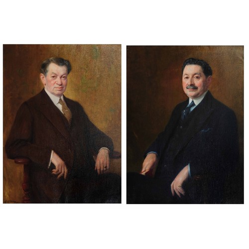 316 - Mayer Klang, Portraits of Edward and Wlad de Bobinsky, a pair, each signed and dated 1928, oils on c... 