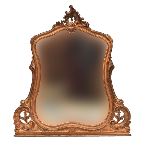 388 - A carved giltwood mirror, 20th century, 109cm wide, 118cm high