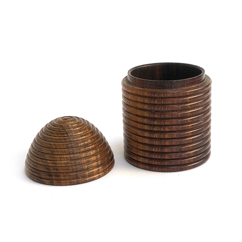 178 - A small treen lidded pot, 10cmH