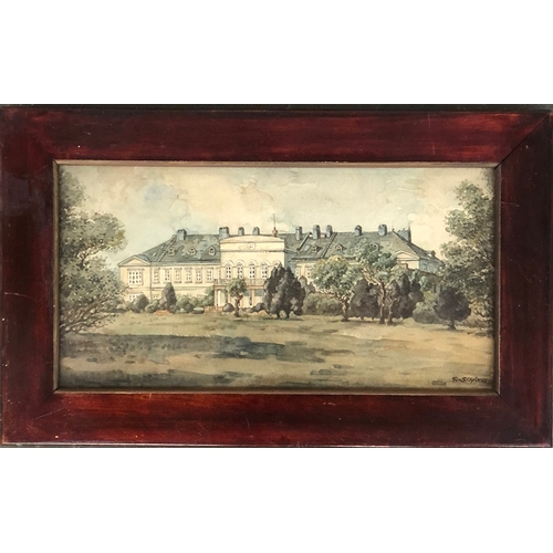 281 - Rudolf Schima (19th/20th century Austrian), early 20th century watercolour of a schloss, signed and ... 