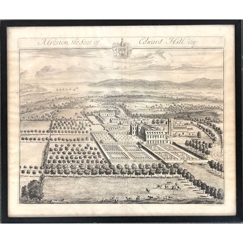 225 - Johannes Kip (1652-1722), an 18th century engraving, 'Alveston - The Seat of Edward Hill', the plate... 