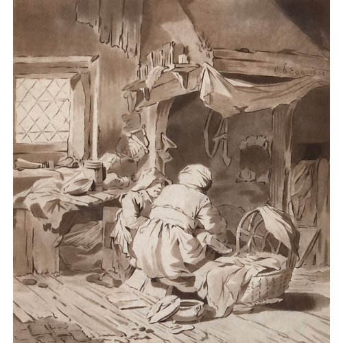 247 - Cornelis Ploos van Amstel (1726-1798) after Cornelis Bega (1631/32–1664), 'Interior of a Peasant Hou... 