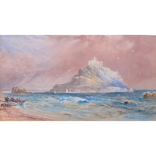 284 - George Barnard (1815-1890), 'St. Michael's Mount, Cornwall', watercolour on paper heightened in whit... 