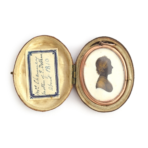 100 - A George III gold mounted silhouette miniature by John Miers (1758-1821) and John Field (1758-1821),... 