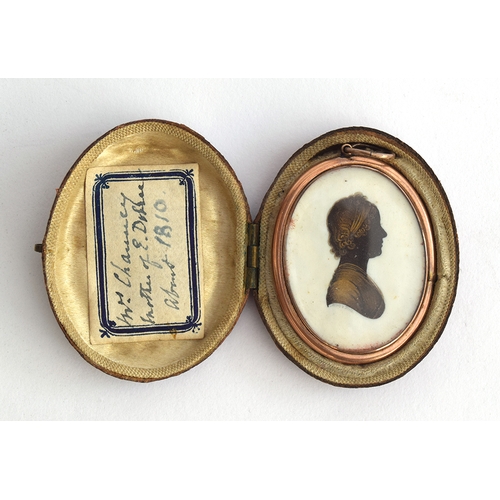 100 - A George III gold mounted silhouette miniature by John Miers (1758-1821) and John Field (1758-1821),... 