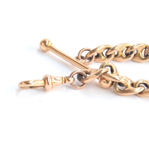 36 - A Victorian 15ct gold mariner curb link Albert fob chain, 25cm long, 36.5g

Provenance: the Peto Fam... 