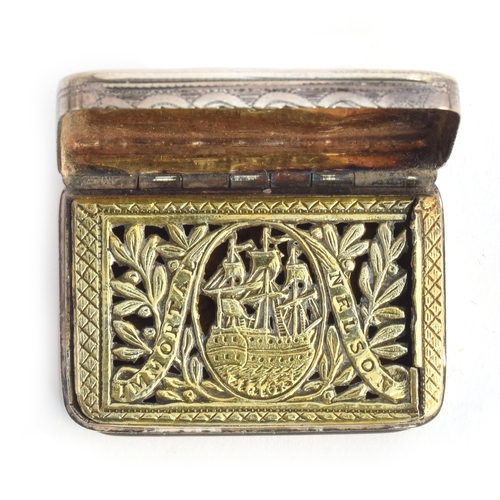 82 - A George III silver rectangular vinaigrette by John Shaw, Birmingham 1805, the cover and base with a... 