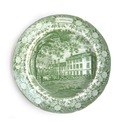 183 - A rare 19th century Ironstone College ceramics transferware plate, having belonged to Queens College... 