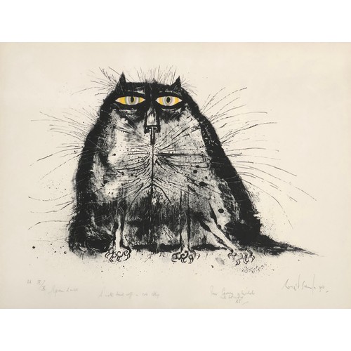 361 - Ronald Searle (1920-2011), 'A rather timid wolf in cat's clothing', limited edition colour lithograp... 