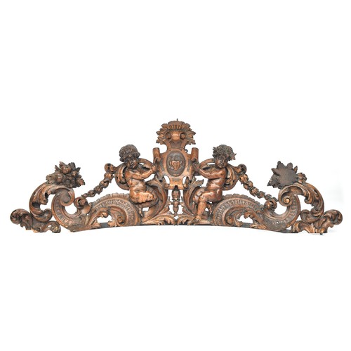 651 - A 17th century walnut over pediment, Anglo-Flemish, attributed to Gaius Cibber or Artus Quellinus, h... 