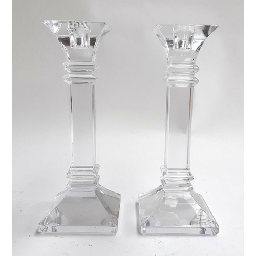 124 - A pair of Marquis by Waterford glass candlestick, 20.5cmH