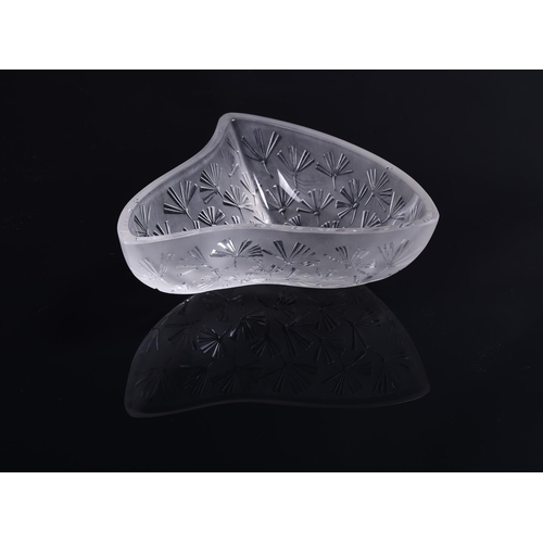 219 - A group of four small crystal Lalique bowls comprising a small 'Honfleur' bowl, 15cm diameter, a 'Du... 